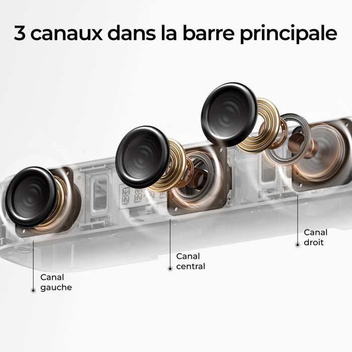 ULTIMEA Barre de Son 7.1 canaux - avec 4 Enceintes Surround et 1 Caisson de Basses - 330 W - Aura S4T