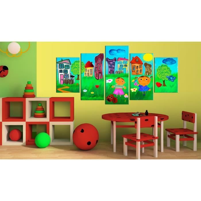 Children's Picture - Carefree Childhood - 100x50 cm - Decorative Picture