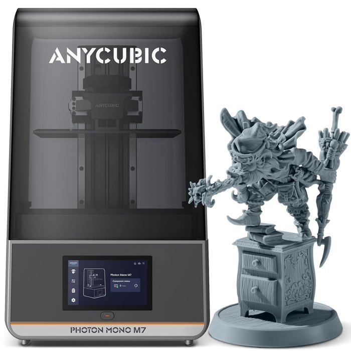 Imprimante 3D Résine - ANYCUBIC - Photon Mono M7 - Écran 10,1'' 14K - Impression Rapide 150mm/h - Noir