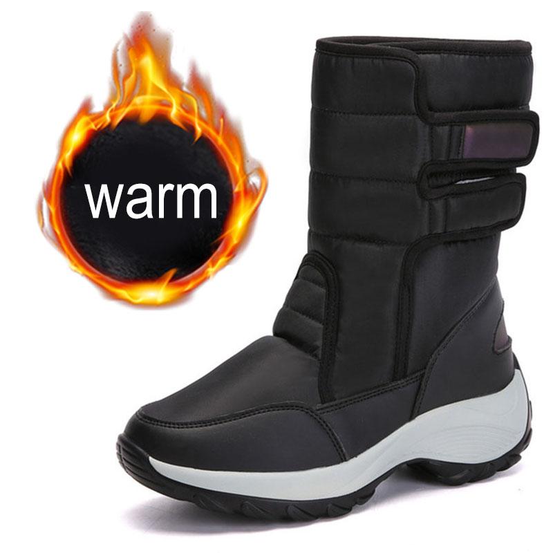 Stivali da neve da donna, stivali invernali con plateau, scarpe da donna, stivali invernali spessi e morbidi, impermeabili e antiscivolo, scarpe invernali da donna, taglie grandi, botas mujer