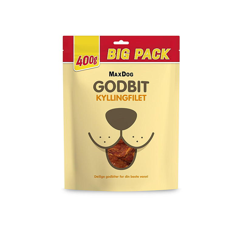 MaxDog Hundesnacks 400 g, kyllingefilet, MaxDog