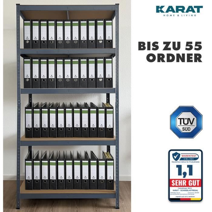 Estantería KARAT de 5 niveles - Gris antracita - Carga máxima: 1250 kg - Dimensiones: 180 x 90 x 45 cm