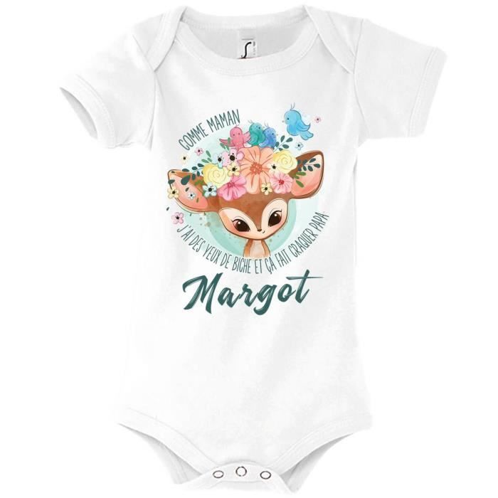 Babybody – Margot – Wie Mama mit Rehaugen – Weiß – Bezauberndes Outfit für Mädchen