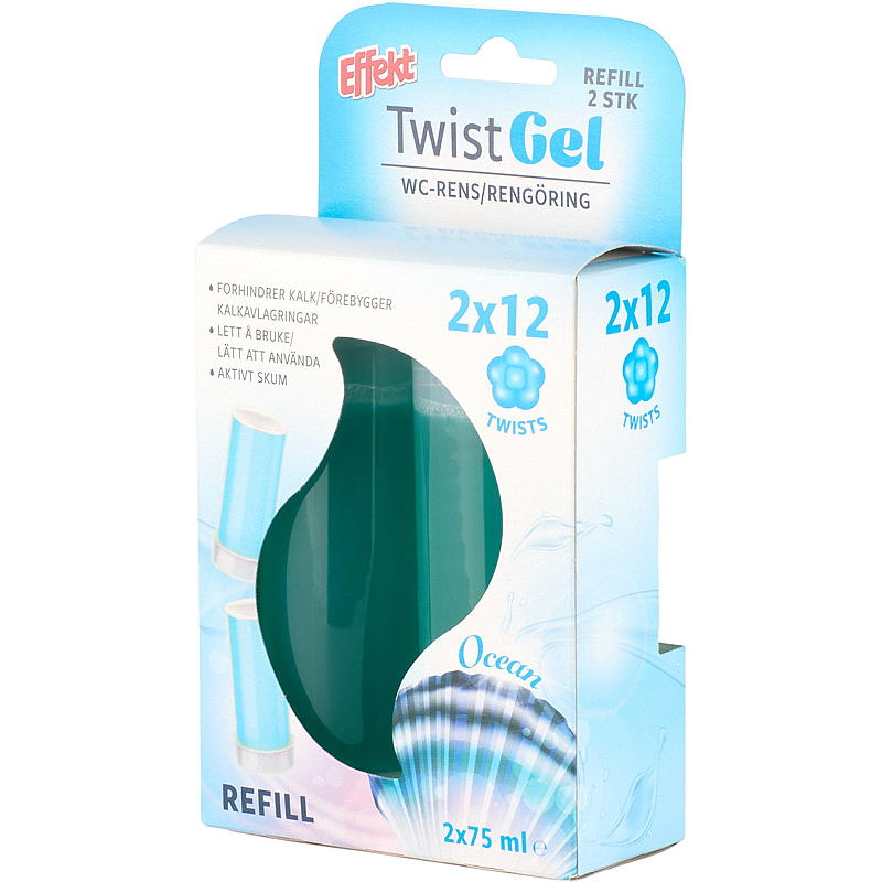 Effekt WC-rengöring Twist gel 2 st refill ocean Effekt