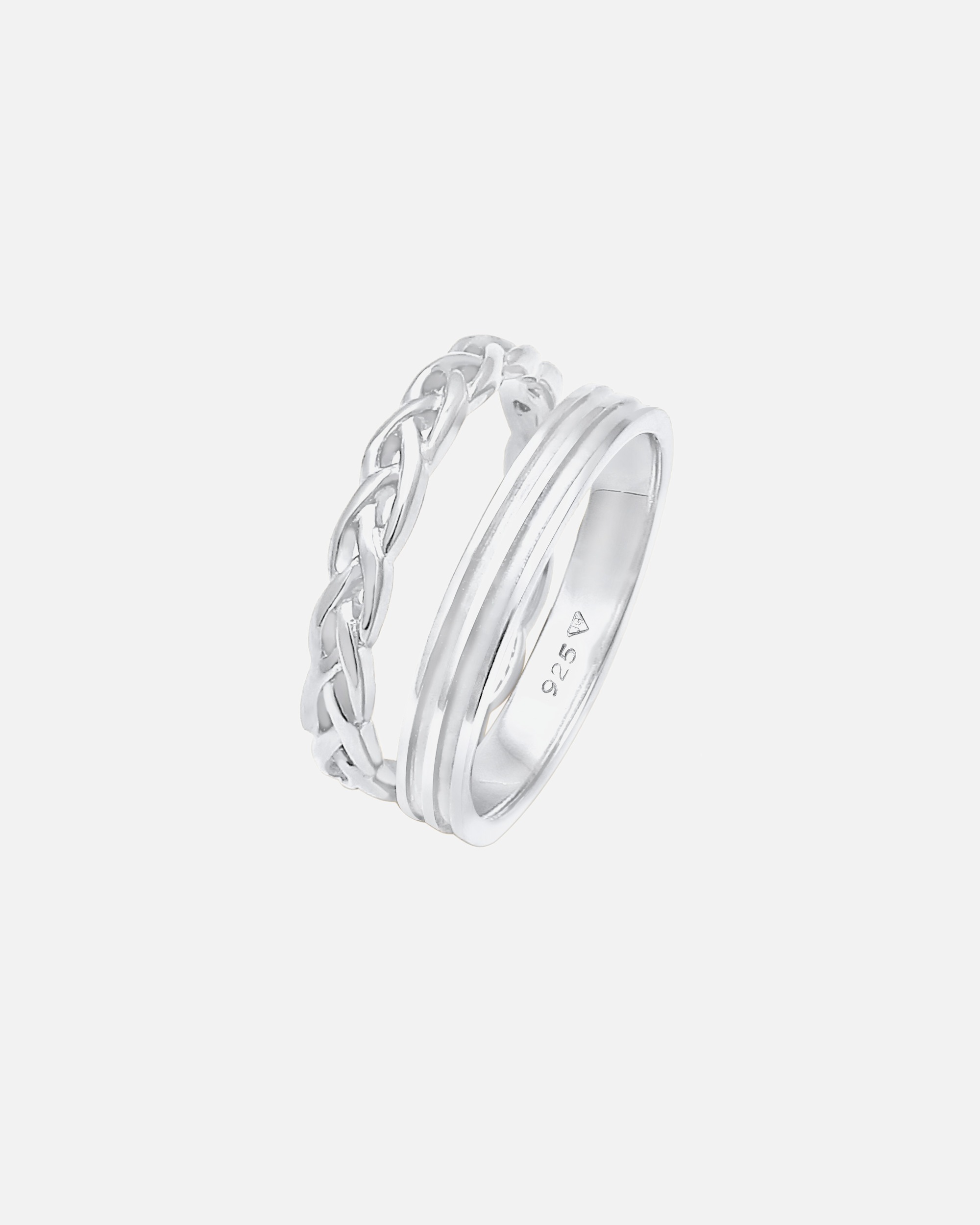 Elli Bandring Basic Zopf Knoten 2er Set 925 Silber