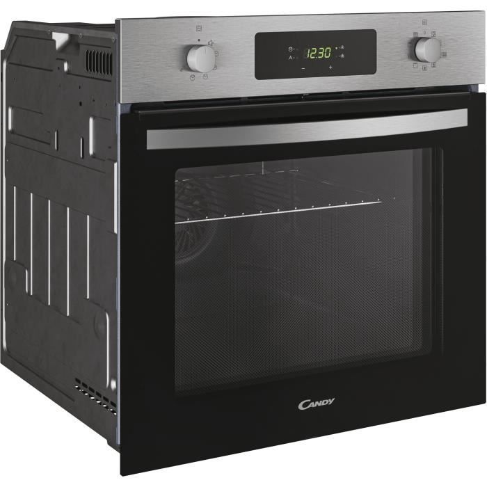 CANDY FICD X676 Pyrolyse-Einbaubackofen – Umluftofen – 65 l – Edelstahl und Schwarz – Energieklasse A