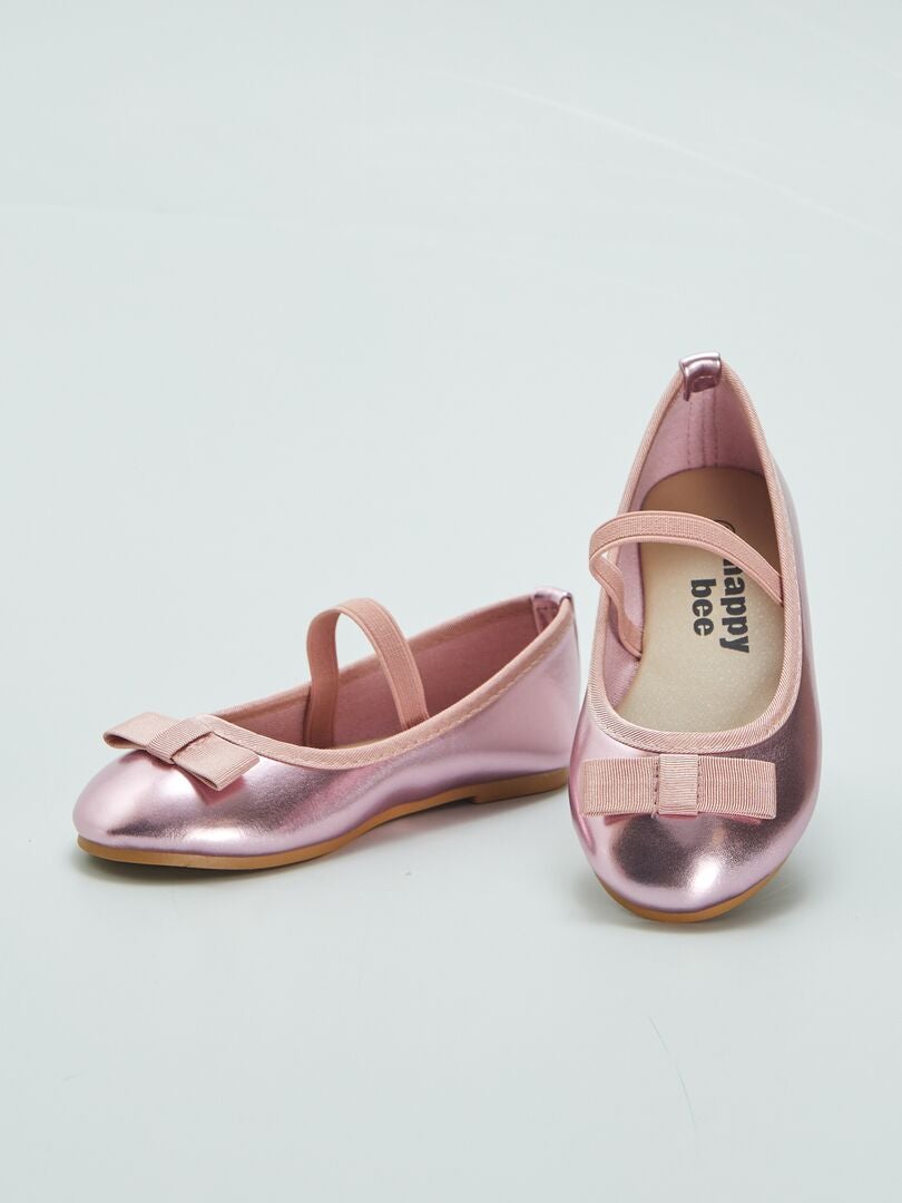 Ballerina's met een klein hakje - ROZE