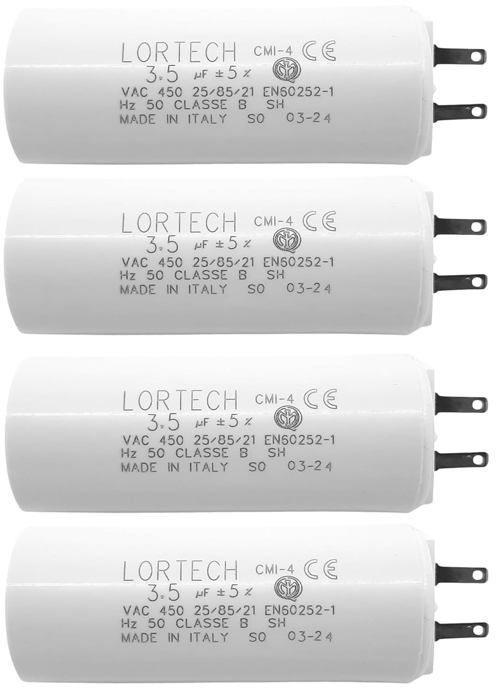 Condensadores de 3,5 µF para persianas enrollables o estores, 25 mm x 55 mm, fabricados en Italia.