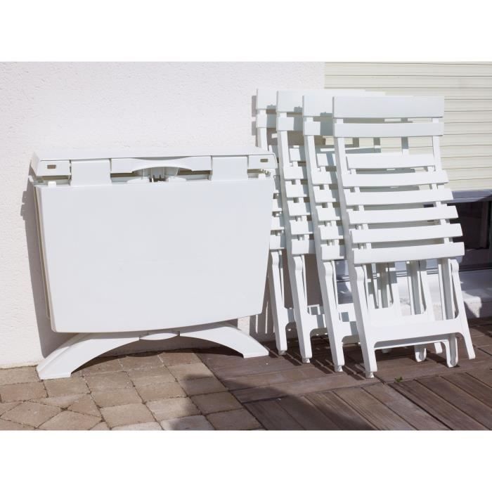 Silla plegable Miami - GROSFILLEX - Blanca - Resistente a la intemperie y ahorra espacio
