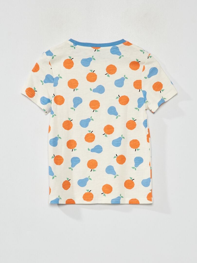 T-shirt met korte mouwen en print - WIT