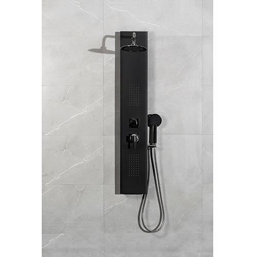 Coluna de hidromassagem - Misturador de cartucho cerâmico - EDOUARD ROUSSEAU - Houka - Preto