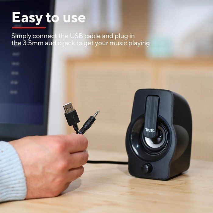 Altavoces para PC Trust Gemi RGB 2.0 - Iluminación LED multicolor - Alimentación USB - Control de volumen en el panel frontal