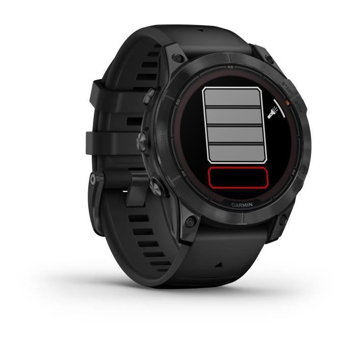 GARMIN - Fenix 7 Pro Solar Edition - Hochleistungs-Smartwatch - Stahl, Grau mit schwarzem Armband