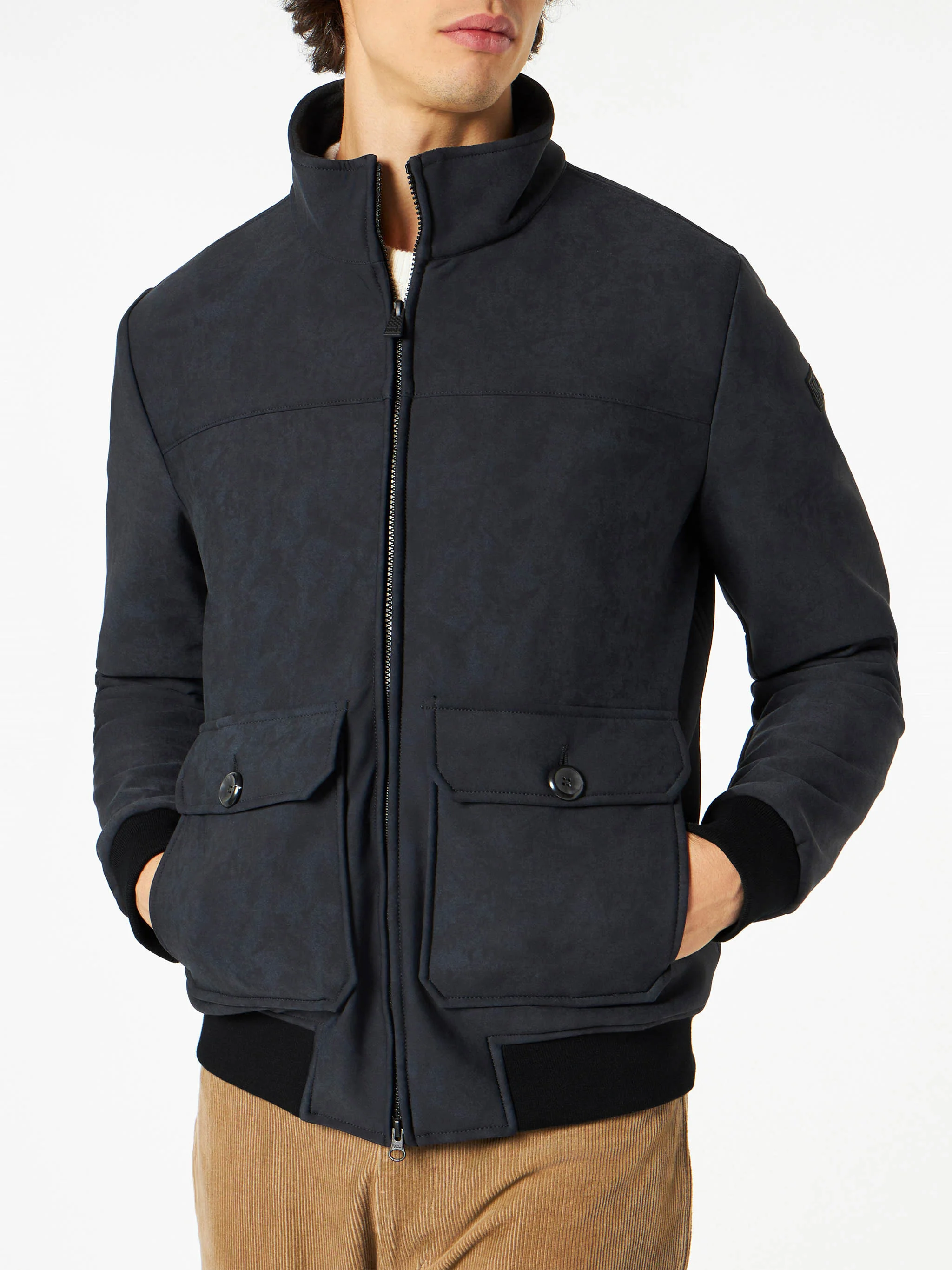 Veste thermique noire chinée pour homme
