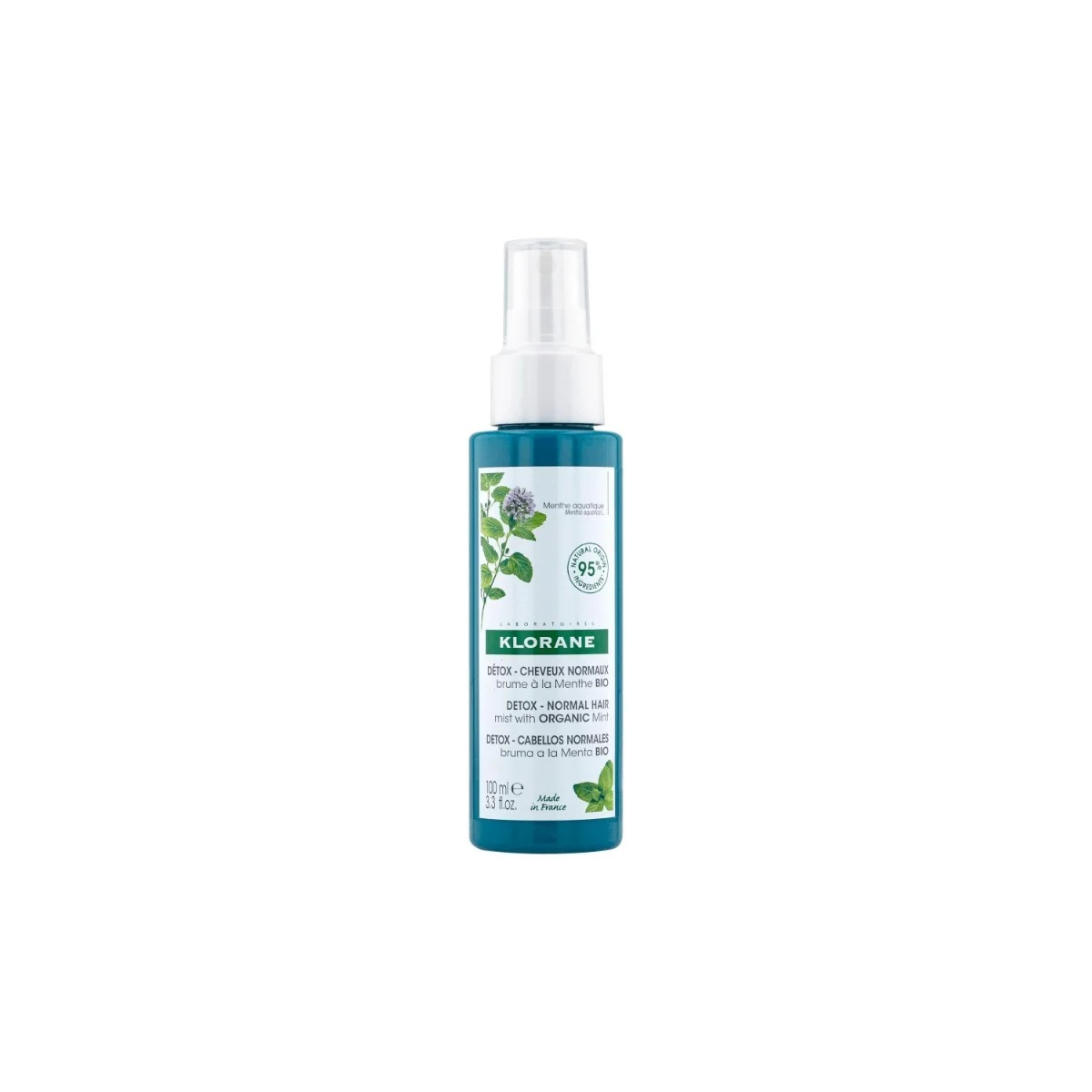 KLORANE Reinigingsspray met biologische watermunt 100 ml voor normaal haar