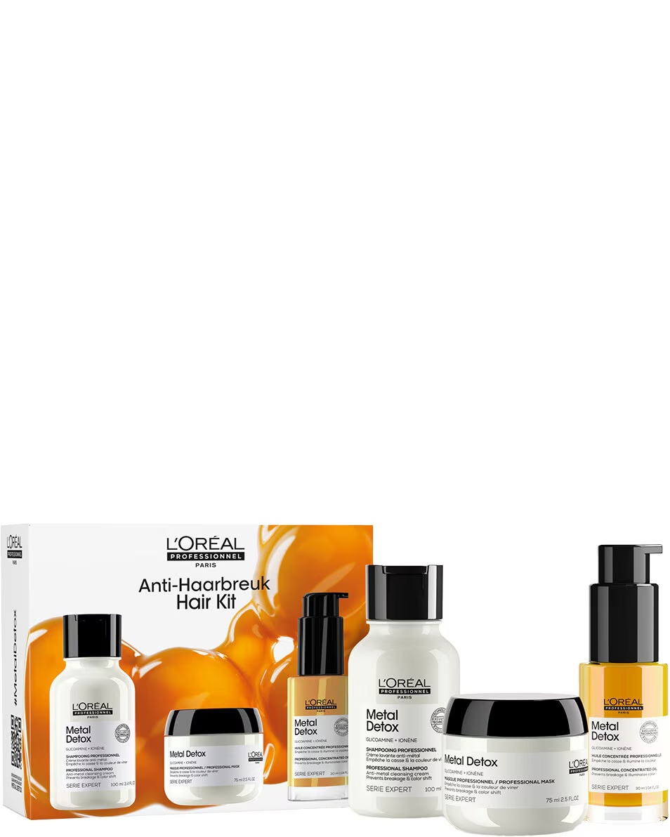 L'ORÉAL PROFESSIONNEL Metal Detox Discovery Trio Set Șampon, mască de păr și ulei de păr concentrat