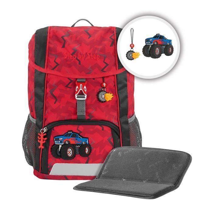 Set de sac à dos pour enfants - STEP BY STEP - Monster Truck Rocky - Rouge - 35 cm - Ergonomique