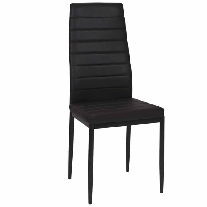 IDMARKET Set of 6 ROMANE dining chairs with black quilted seat