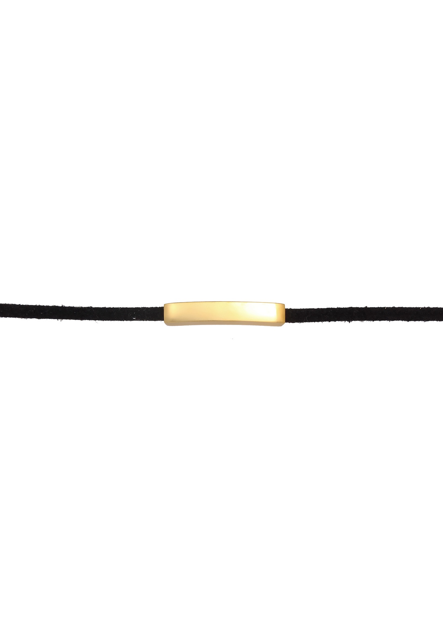 Elli Plaque de bracelet pour dames Tendance textile noire en argent sterling 925