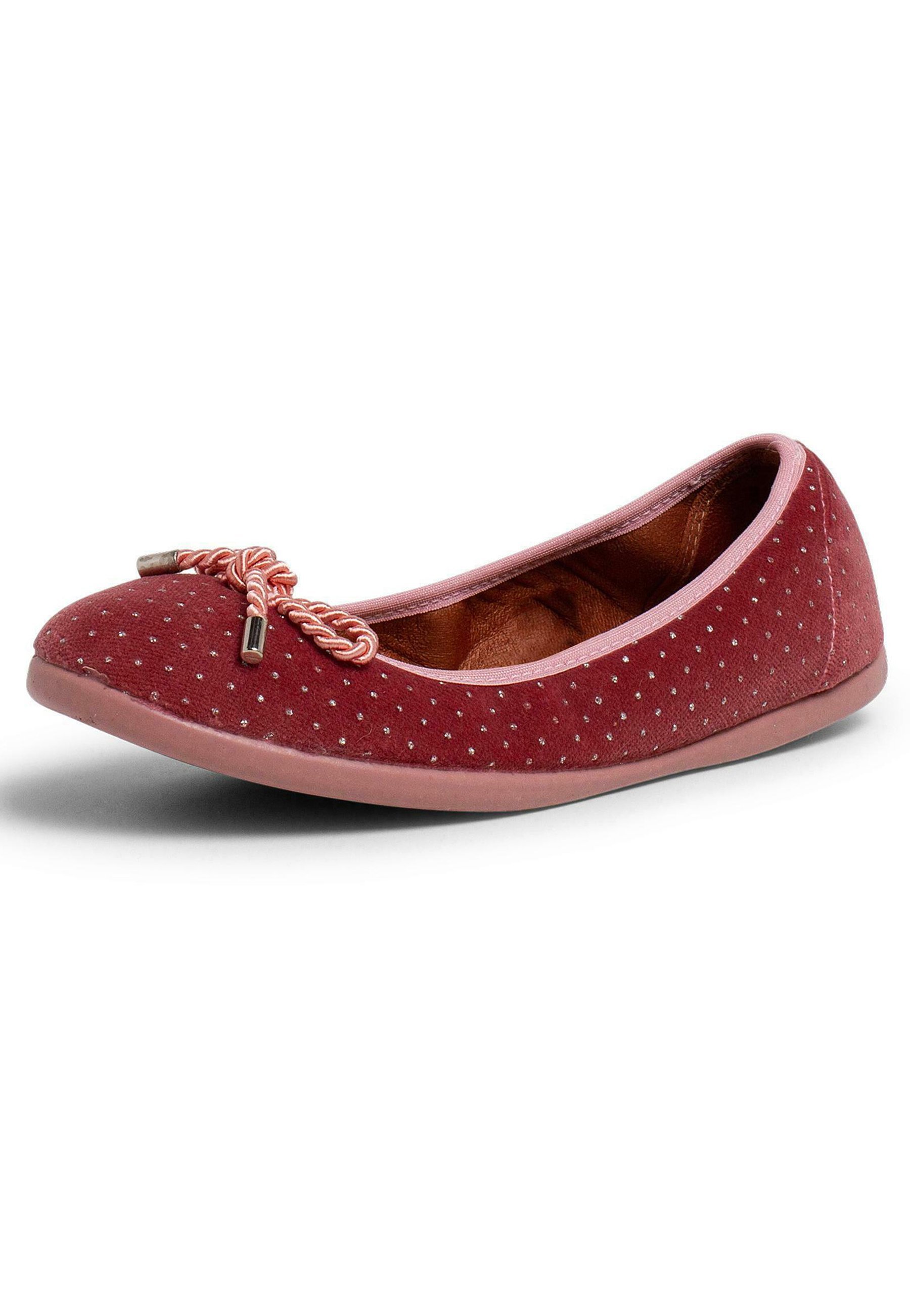 Pisamonas MET FLUWELEN STRIK EN SNEEUW - Ballerina's - roze