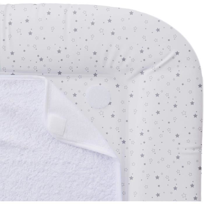 Cambiador con esponjas extraíbles - blanco/gris - 42 x 70 cm
