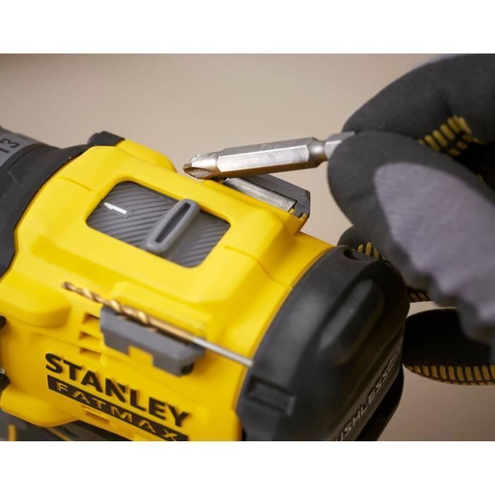 Taladro/atornillador inalámbrico - 18V - STANLEY FATMAX V20 - SFMCD725D2K-QW - Sin escobillas - 80Nm - 2 baterías de 2Ah + cargador de 1,25A