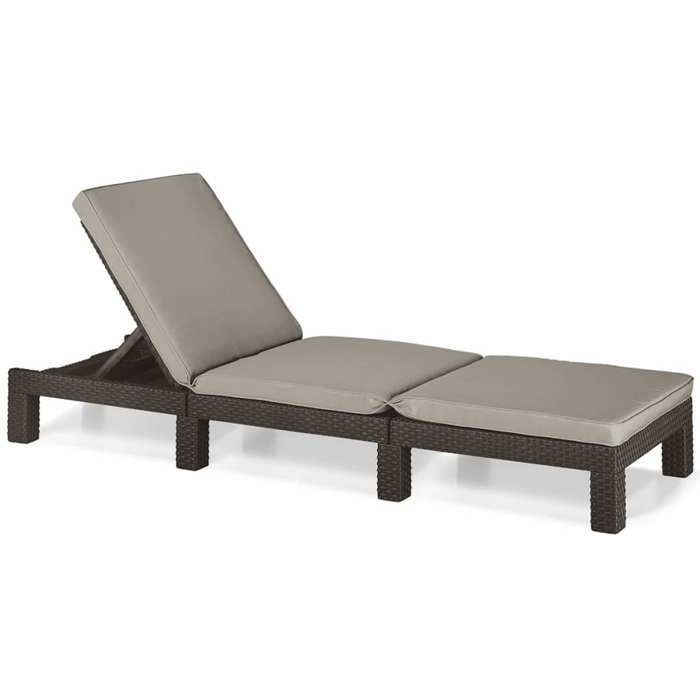 Keter Chaise longue avec coussin Daytona Marron 420016