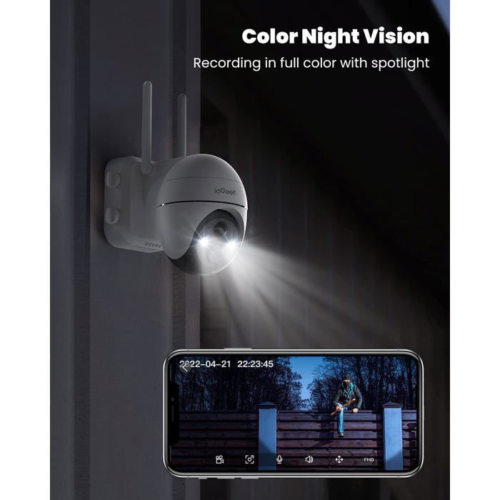 Caméra de Surveillance - ZIG-ZAG TERRITOIRES - 2K - Vision Nocturne - Alimentation Solaire - 360°