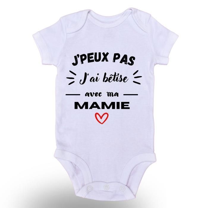 Babybody „Ich kann nicht, ich bin unartig bei Oma“ weiß 0-3 Monate originelles Babygeschenk Lodmy™