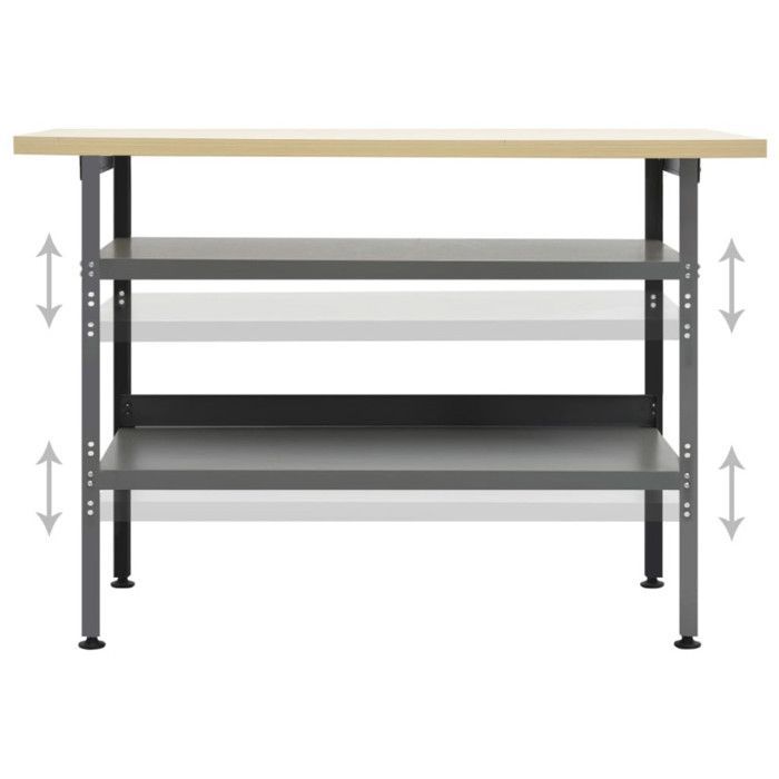 Banco de trabajo vidaXL Gris 120x60x85 cm Acero 145344