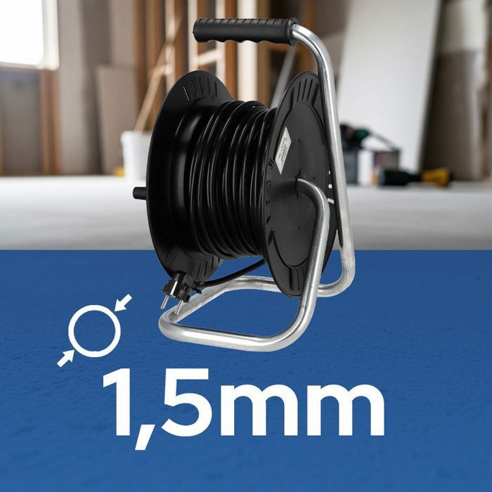 Carrete de cable eléctrico - HOROZ ELECTRIC - Carrete de 20 m - 4 tomas tipo E - IP44 - 2000 W