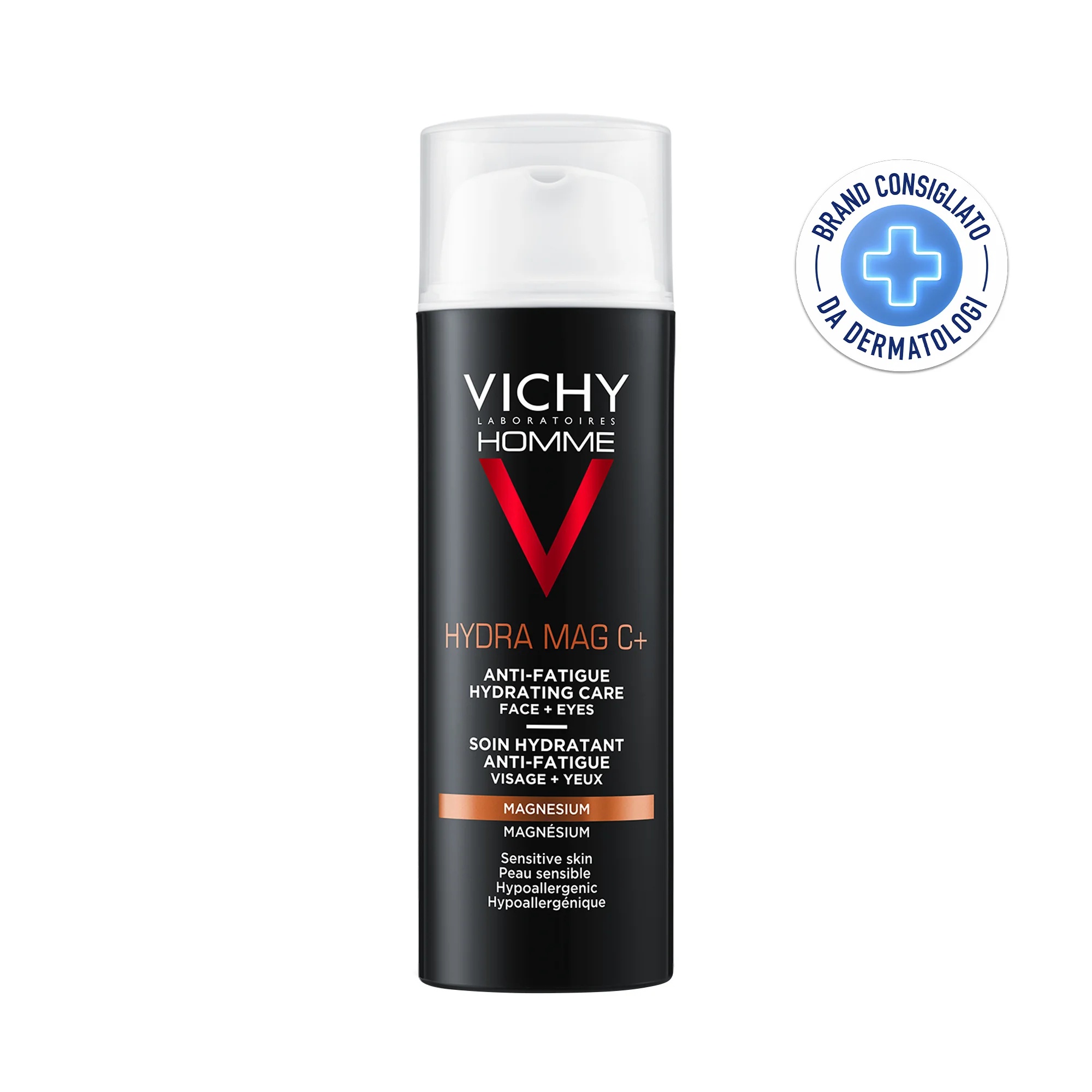 VICHY Vichy Homme Hydra Mag C+ Creme hidratante contra a fadiga da pele para rosto e olhos 50 ml