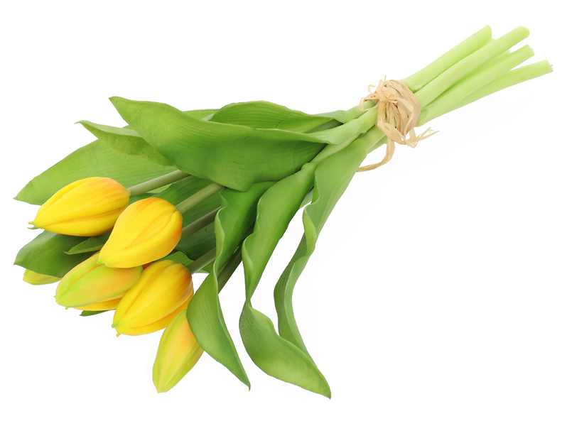 Bukiet tulipanów 29 cm 7 szt. gumowane żółte