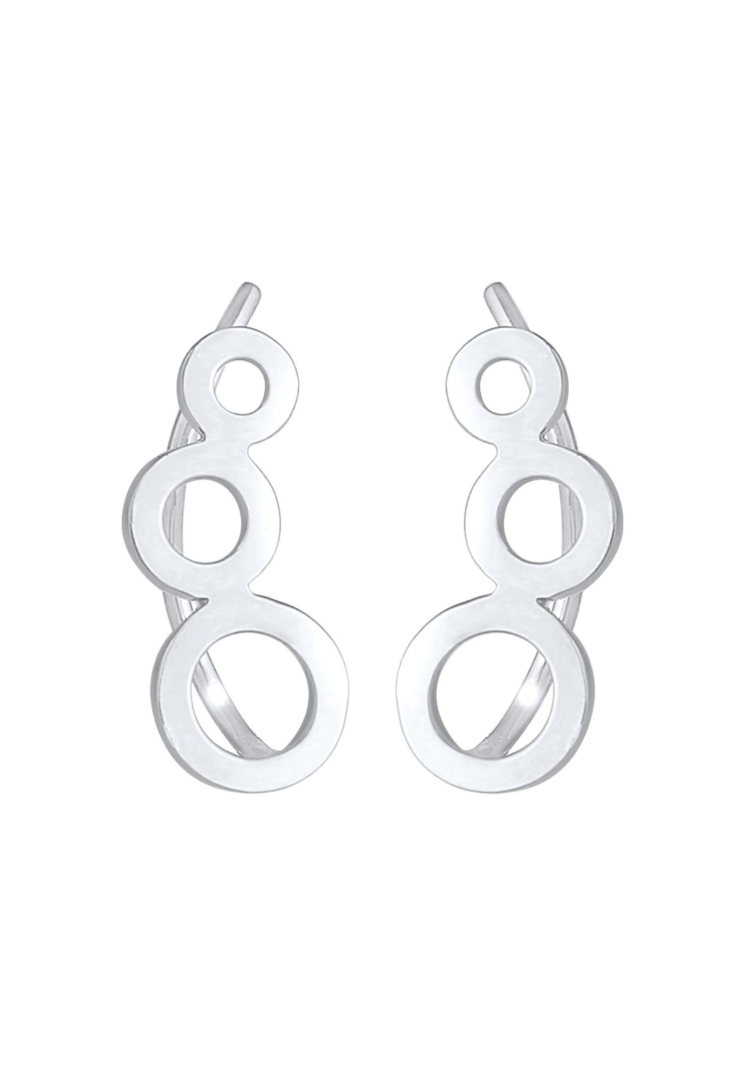 Elli Oreille d'une dame qui grimpe sur le cercle rond Tendance Geo Look en argent sterling 925
