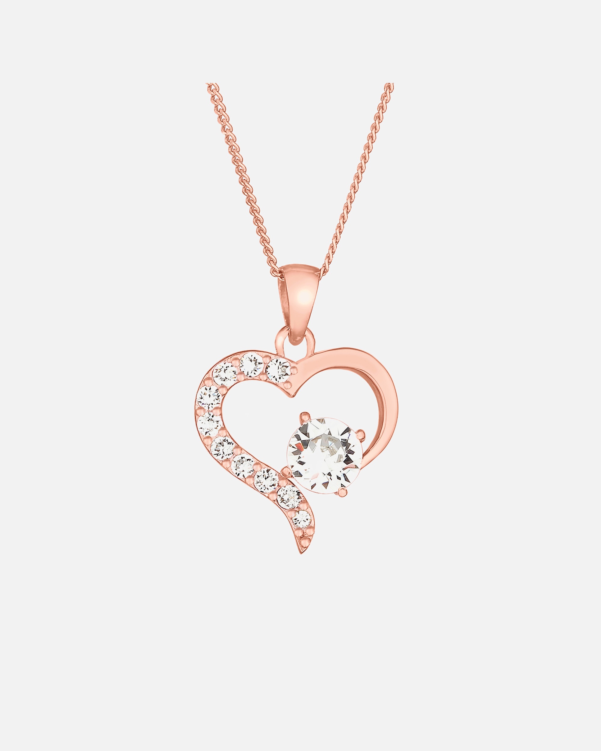 Elli Femmes cœur amour avec cristaux en argent sterling 925