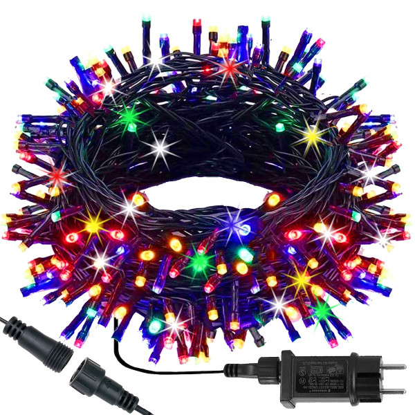 Lampki choinkowe 300 LED 15 m multikolor   flash zewnętrzne