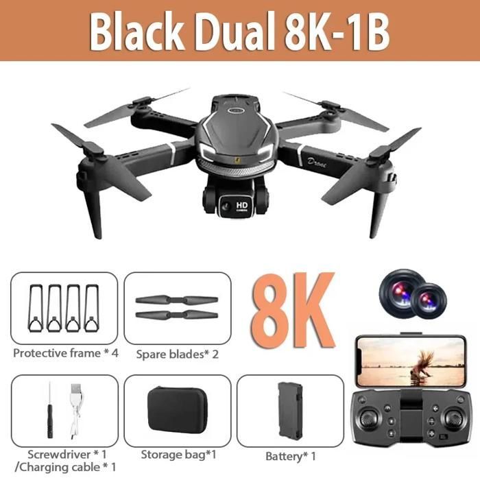 For V88 Drone Black-8K-5G Battery Professional GPS HD Aerial Photography Remote Control HD Aircraft Dual Camera Quadcopter Toy