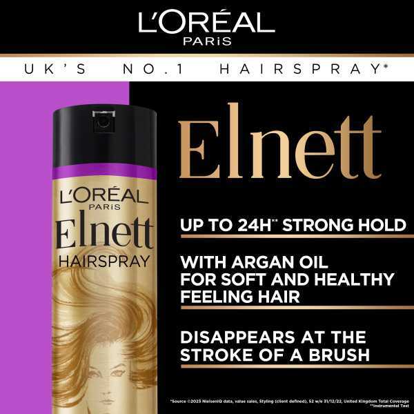 L'Oréal lak na vlasy Elnett Care poškodené vlasy s arganovým olejom 400 ml
