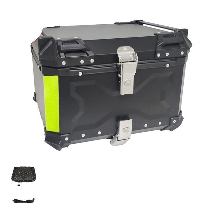 Caja para casco de motocicleta - Original - 55L - Aleación de aluminio - Impermeable - Negra