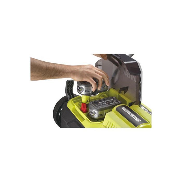 RYOBI - Escarificador/Aireador sin escobillas de 18 V, Ø 35 cm, 2 en 1 - 2 baterías de litio+ de 18 V y 4,0 Ah y cargador - RY18SFX35A-240