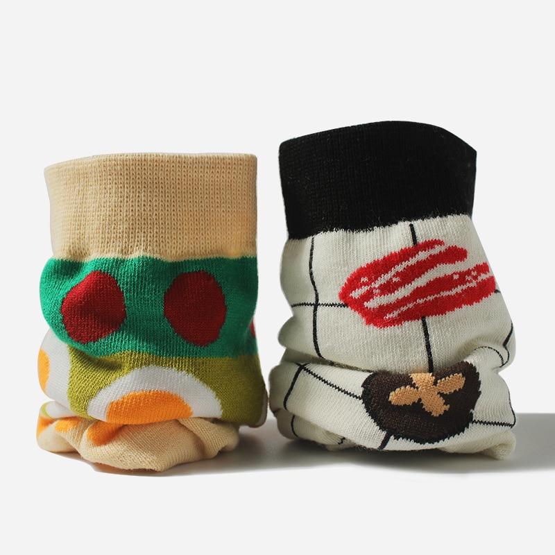 Calcetines creativos de otoño e invierno para mujer, calcetines de algodón con dibujos animados japoneses, serie de la vida diaria, sushi en calcetines de tubo para mujer.