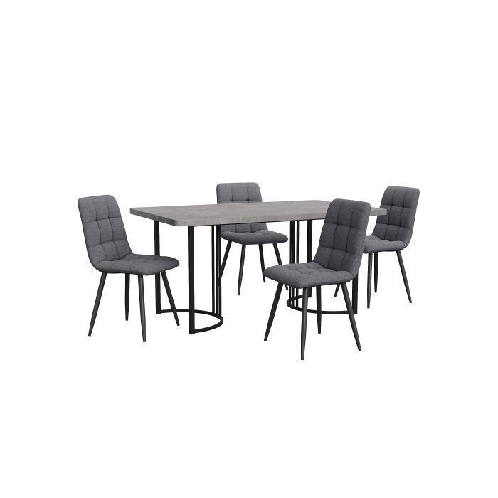 Juego de comedor (5 piezas), mesa de comedor con 4 sillas, juego de mesa de cocina moderno, mesa de cocina de 140 × 80 cm