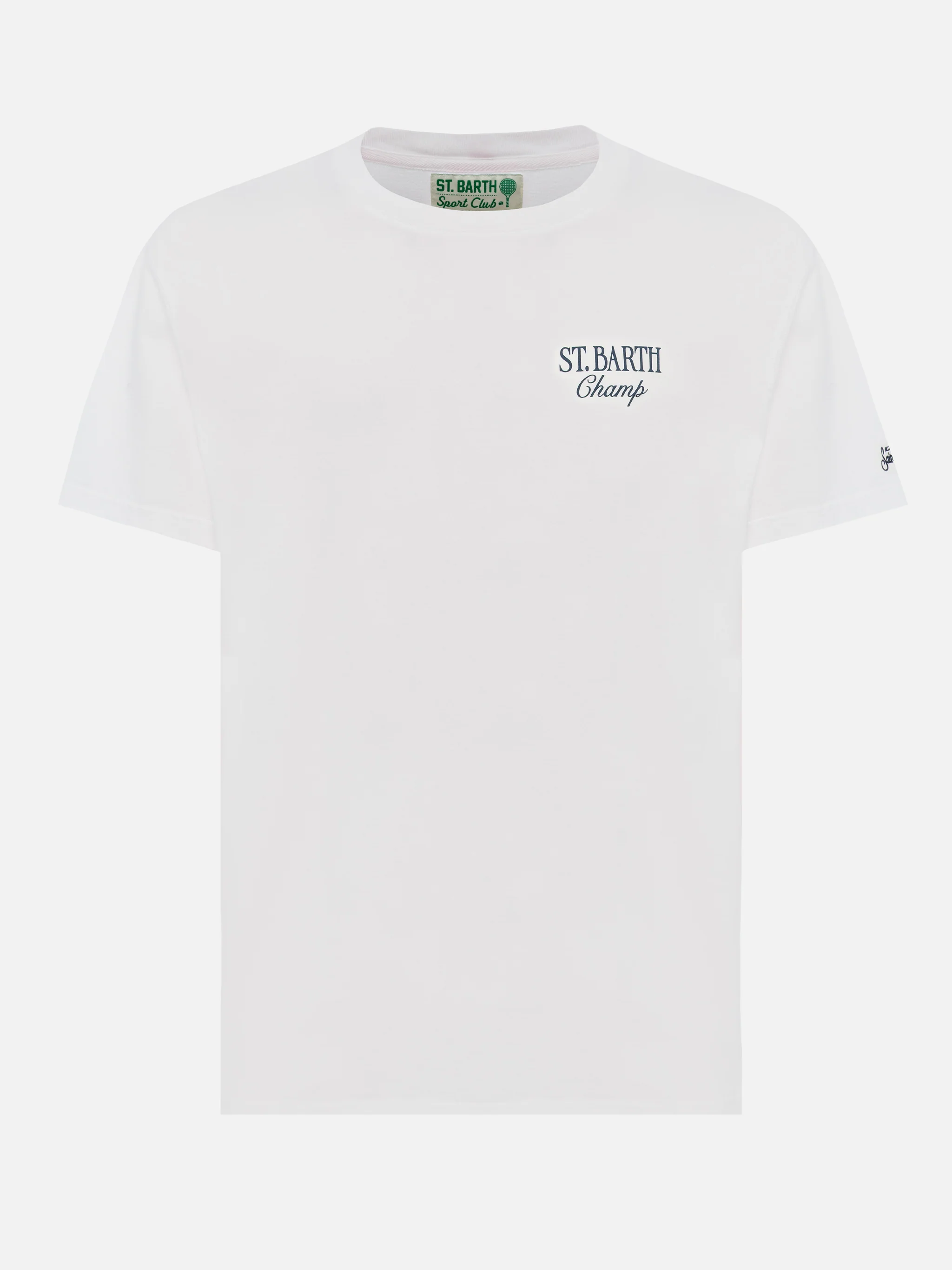 Heren T-shirt van katoen met St. Barth Tennis-print.