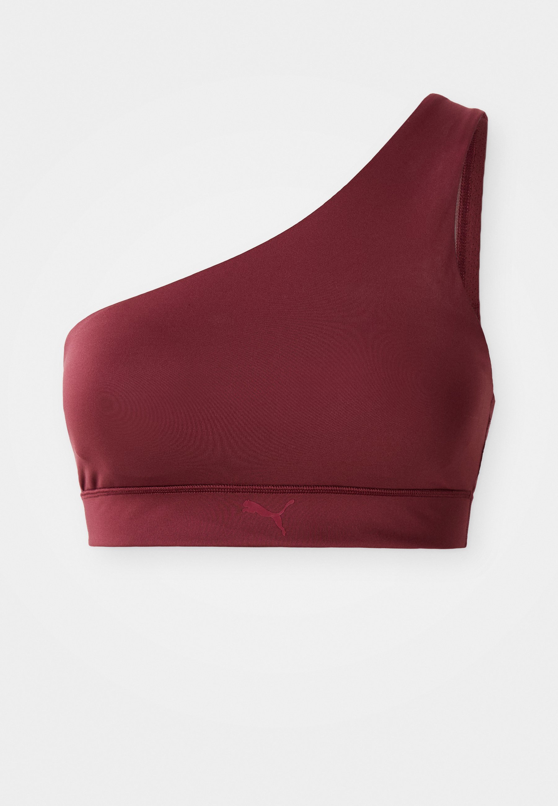 Puma BRA ONE SHOULDER - Biustonosz sportowy o lekkim wsparciu - rubinowy połysk
