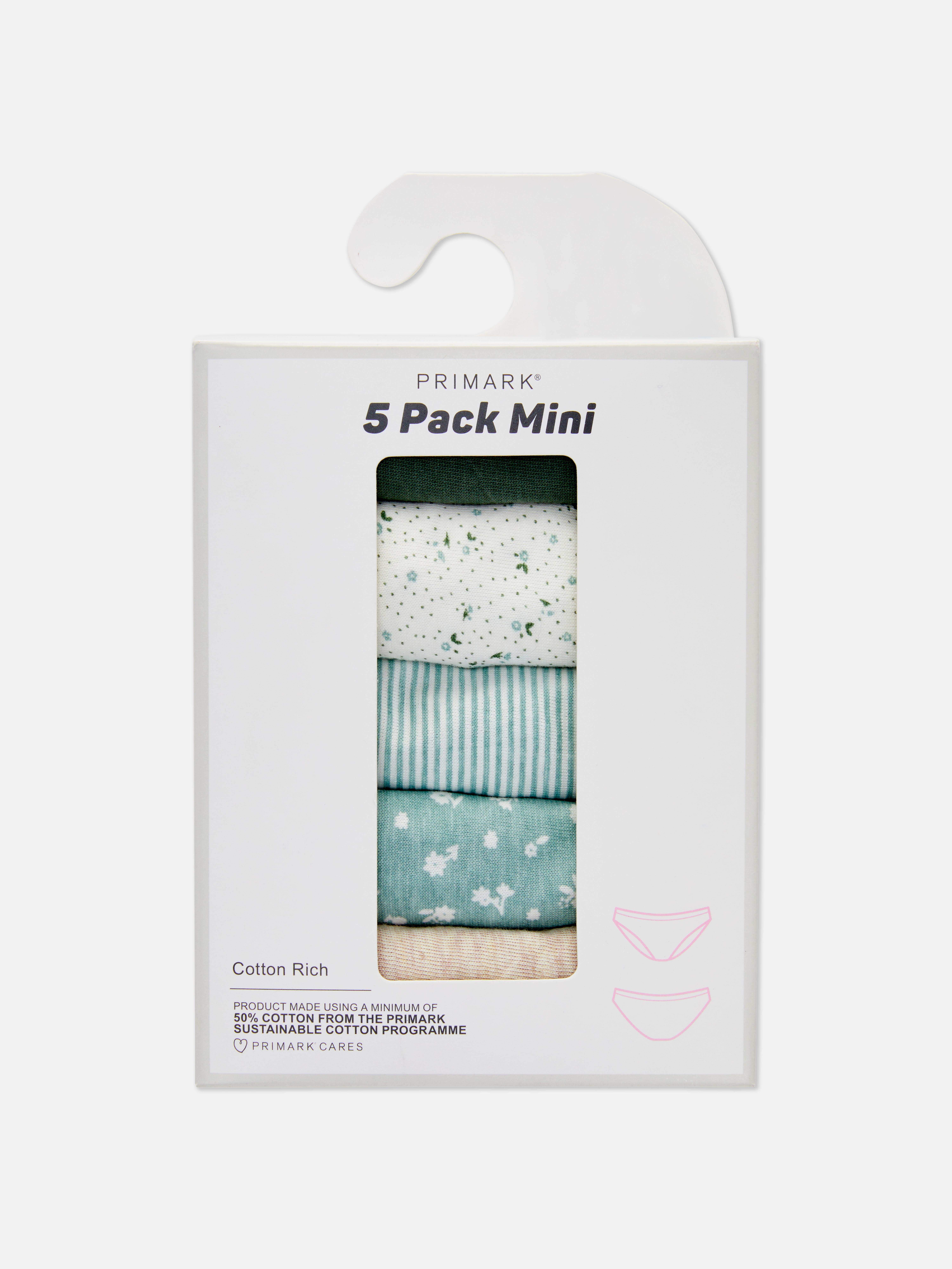 Mini chiloți cu model pentru purtare zilnică, set de 5. Acest pachet multiplu de chiloți de bază a fost actualizat cu diverse modele.