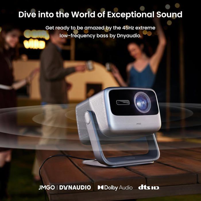 JMGO N1 Ultra Projector 4K, MALCTM Triple LaserAuto Image Correction Gimbal, 3D Video Projector 300 Inch, Dynaudio 2x10W Speakers,