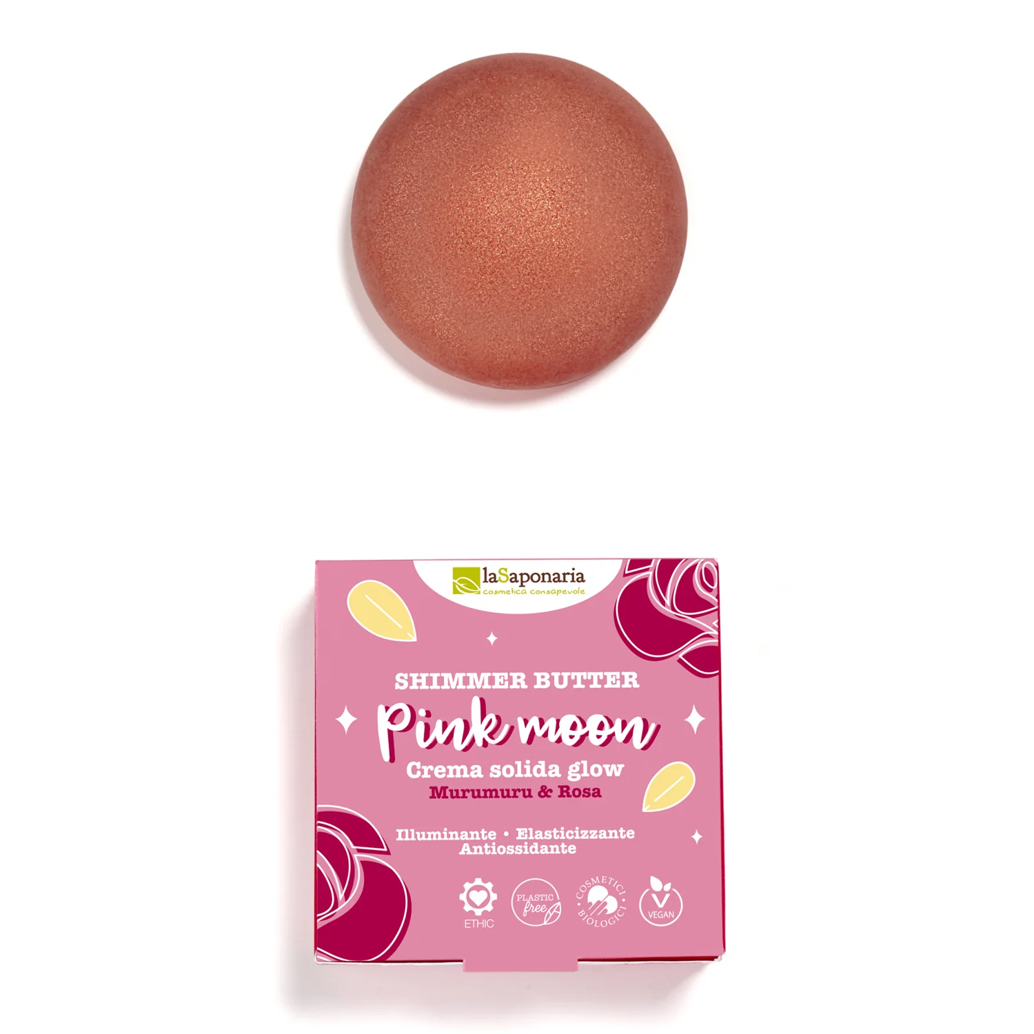 Creme Solide Crema solida glow PINK MOON - Crema corpo illuminante, Crema corpo Anti-Età