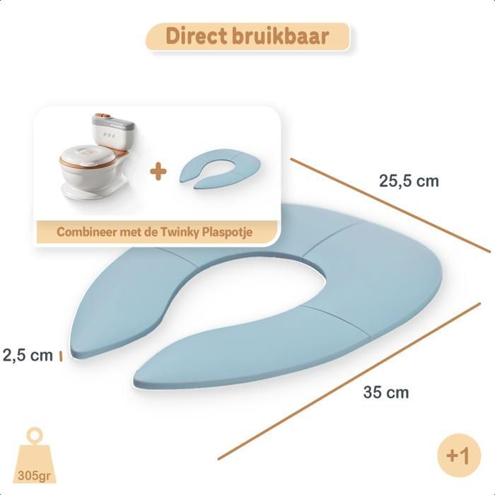 Twinky® Réducteur de Toilette Enfant | Bleu | Pliable & Réglable | Antidérapant | Confort Moelleux | Propreté Facile