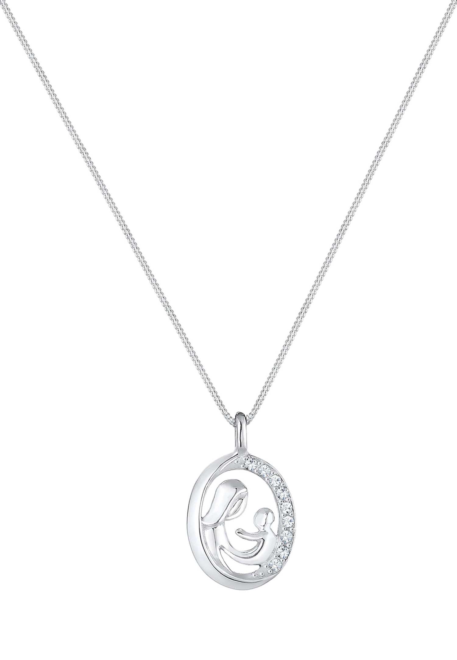 Elli Femmes Mère Enfants Figure noble avec cristaux en argent sterling 925