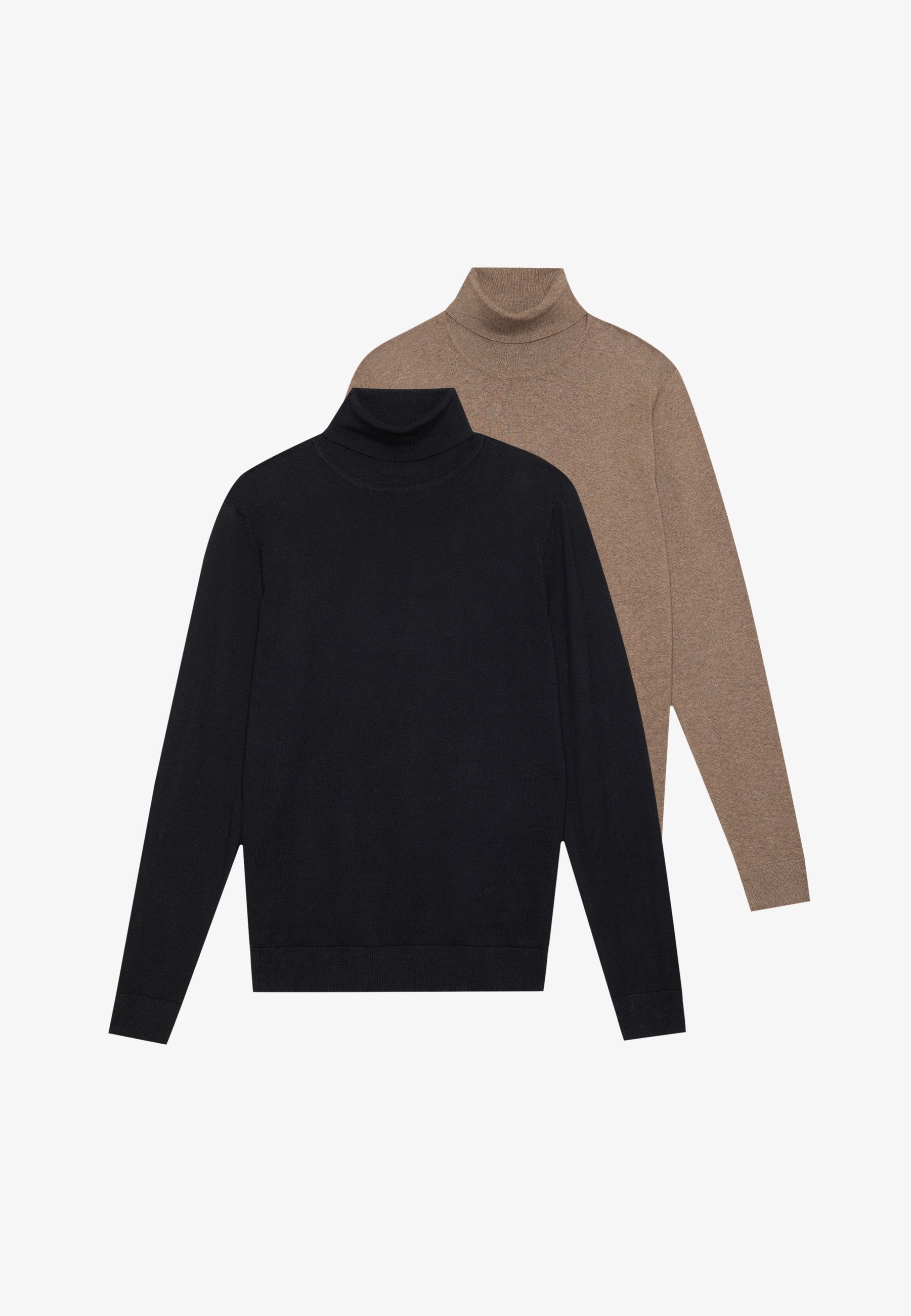 Pier One - Confezione da 2 - Maglione - nero/marrone screziato